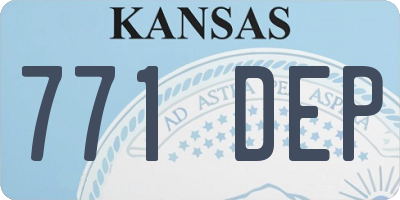 KS license plate 771DEP