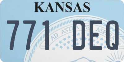 KS license plate 771DEQ