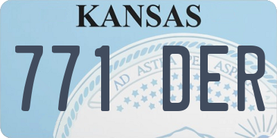 KS license plate 771DER