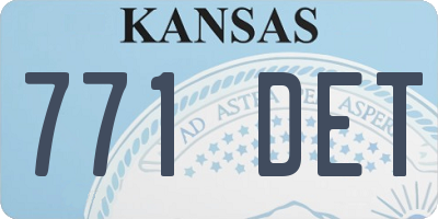 KS license plate 771DET