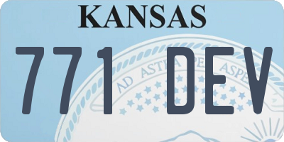 KS license plate 771DEV