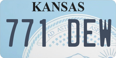 KS license plate 771DEW