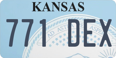 KS license plate 771DEX