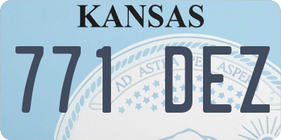 KS license plate 771DEZ