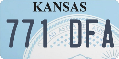 KS license plate 771DFA