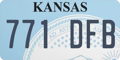 KS license plate 771DFB