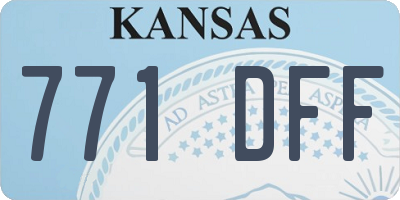 KS license plate 771DFF