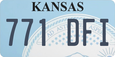 KS license plate 771DFI