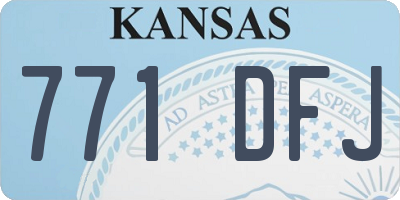 KS license plate 771DFJ