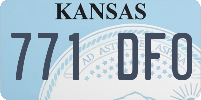 KS license plate 771DFO