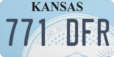 KS license plate 771DFR