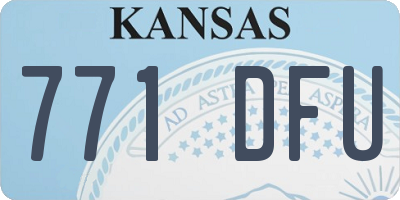 KS license plate 771DFU