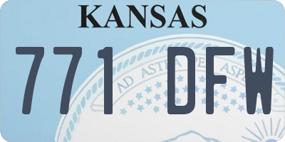 KS license plate 771DFW