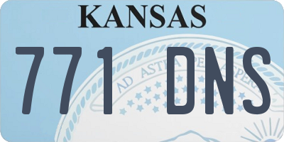 KS license plate 771DNS