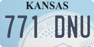 KS license plate 771DNU