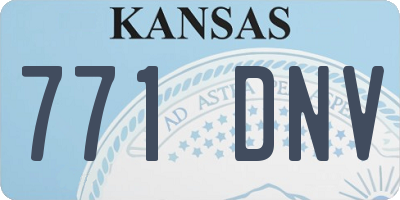 KS license plate 771DNV