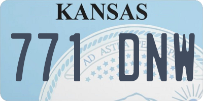 KS license plate 771DNW