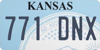 KS license plate 771DNX