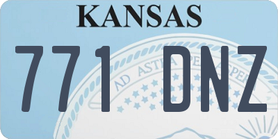 KS license plate 771DNZ