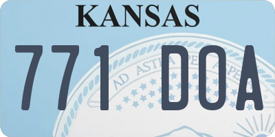 KS license plate 771DOA