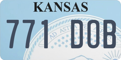 KS license plate 771DOB