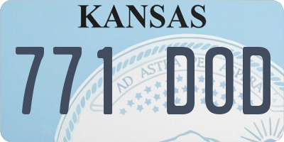 KS license plate 771DOD