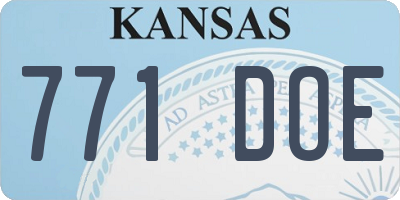 KS license plate 771DOE