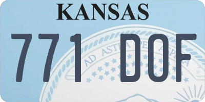 KS license plate 771DOF