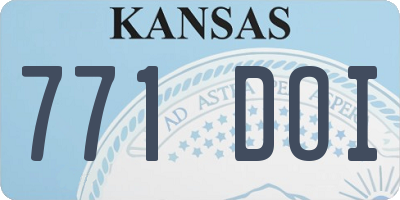 KS license plate 771DOI