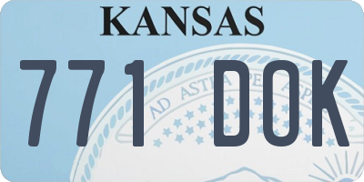 KS license plate 771DOK