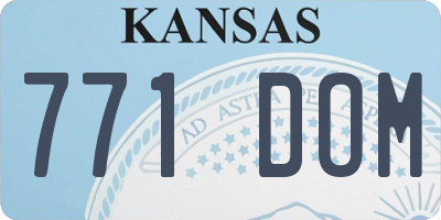 KS license plate 771DOM