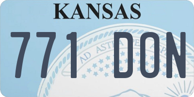 KS license plate 771DON