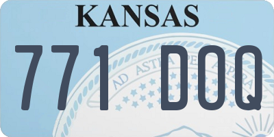 KS license plate 771DOQ