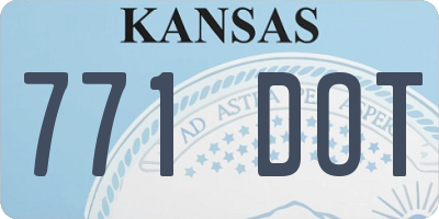 KS license plate 771DOT