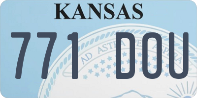 KS license plate 771DOU