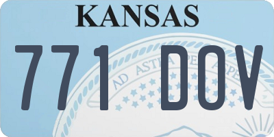 KS license plate 771DOV