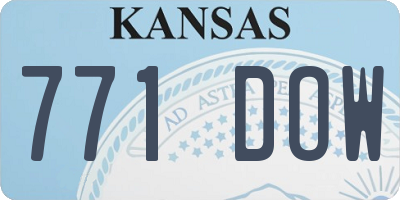 KS license plate 771DOW