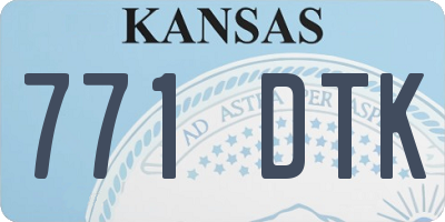 KS license plate 771DTK