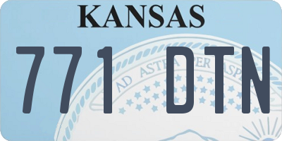 KS license plate 771DTN