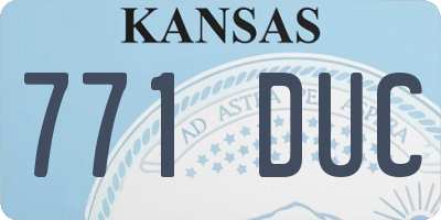 KS license plate 771DUC