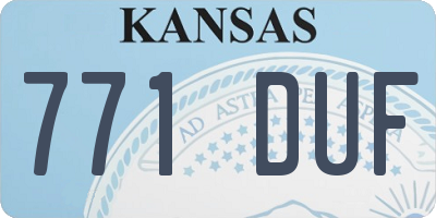 KS license plate 771DUF