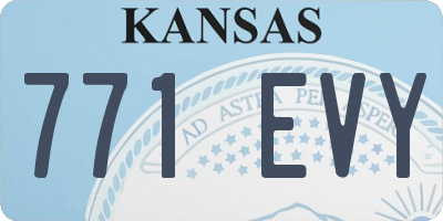 KS license plate 771EVY