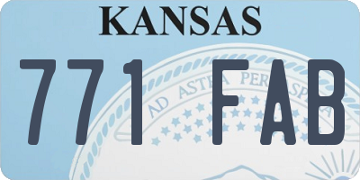 KS license plate 771FAB