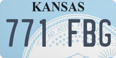 KS license plate 771FBG