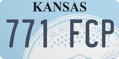 KS license plate 771FCP