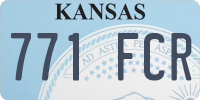 KS license plate 771FCR