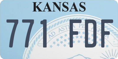 KS license plate 771FDF