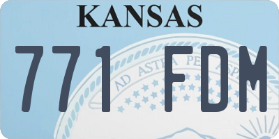 KS license plate 771FDM