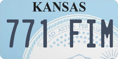 KS license plate 771FIM