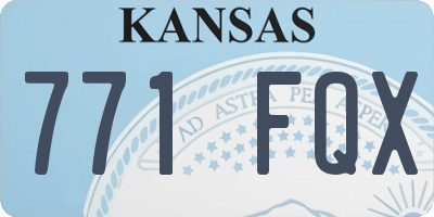 KS license plate 771FQX